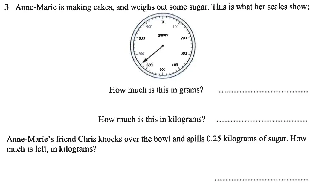 Question 3(a,b,c) - Caterham School 11 Plus Maths Sample Questions 2016