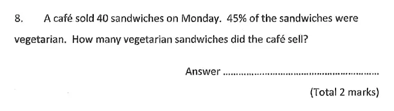 Question 8 - Chigwell School – 11 Plus Maths Specimen Paper - 2020 Entry