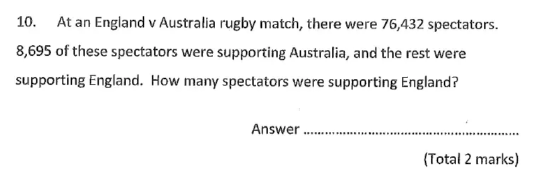 Question 10 - Chigwell School – 11 Plus Maths Specimen Paper - 2020 Entry