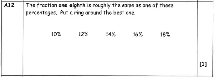 Question 12 - Christ’s Hospital – 11+ Entrance Test January Maths – 2014