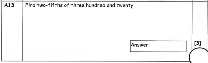 Question 13 - Christ’s Hospital – 11+ Entrance Test January Maths – 2014