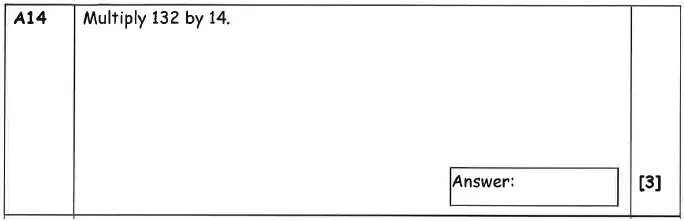 Question 14 - Christ’s Hospital – 11+ Entrance Test January Maths – 2014