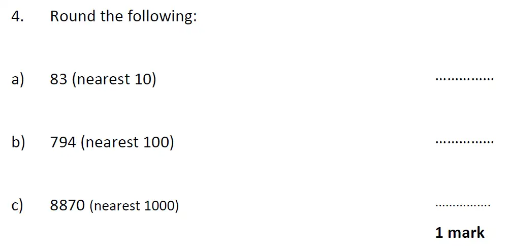 Question 4(a,b,c) - Christs Hospital 11 Plus Maths Entrance Examination 2023