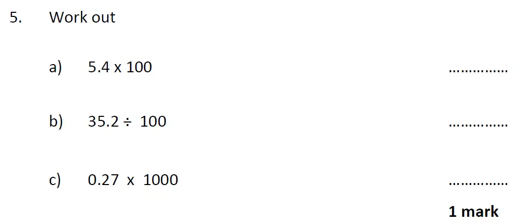 Question 5(a,b,c) - Christs Hospital 11 Plus Maths Entrance Examination 2023