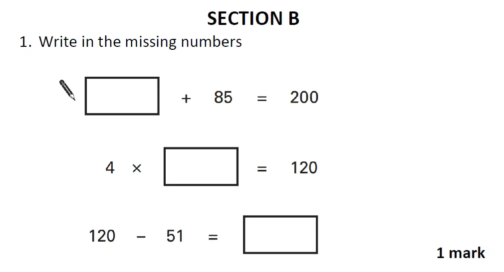 Question 1(a,b,c) - Christs Hospital 11 Plus Maths Entrance Examination 2023