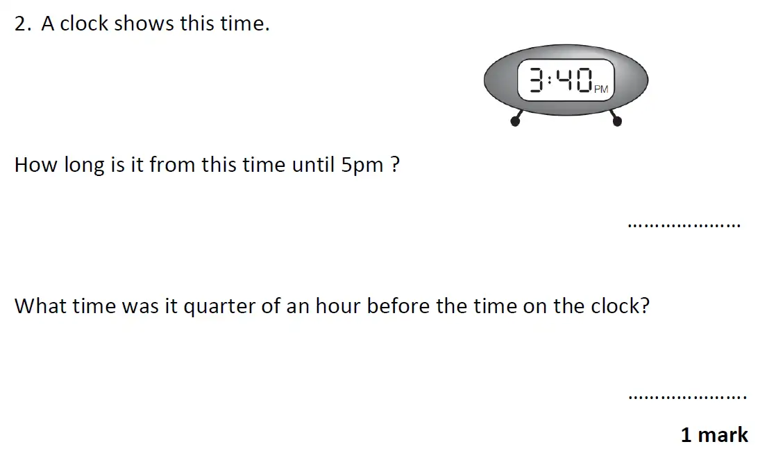 Question 2(a,b) - Christs Hospital 11 Plus Maths Entrance Examination 2023