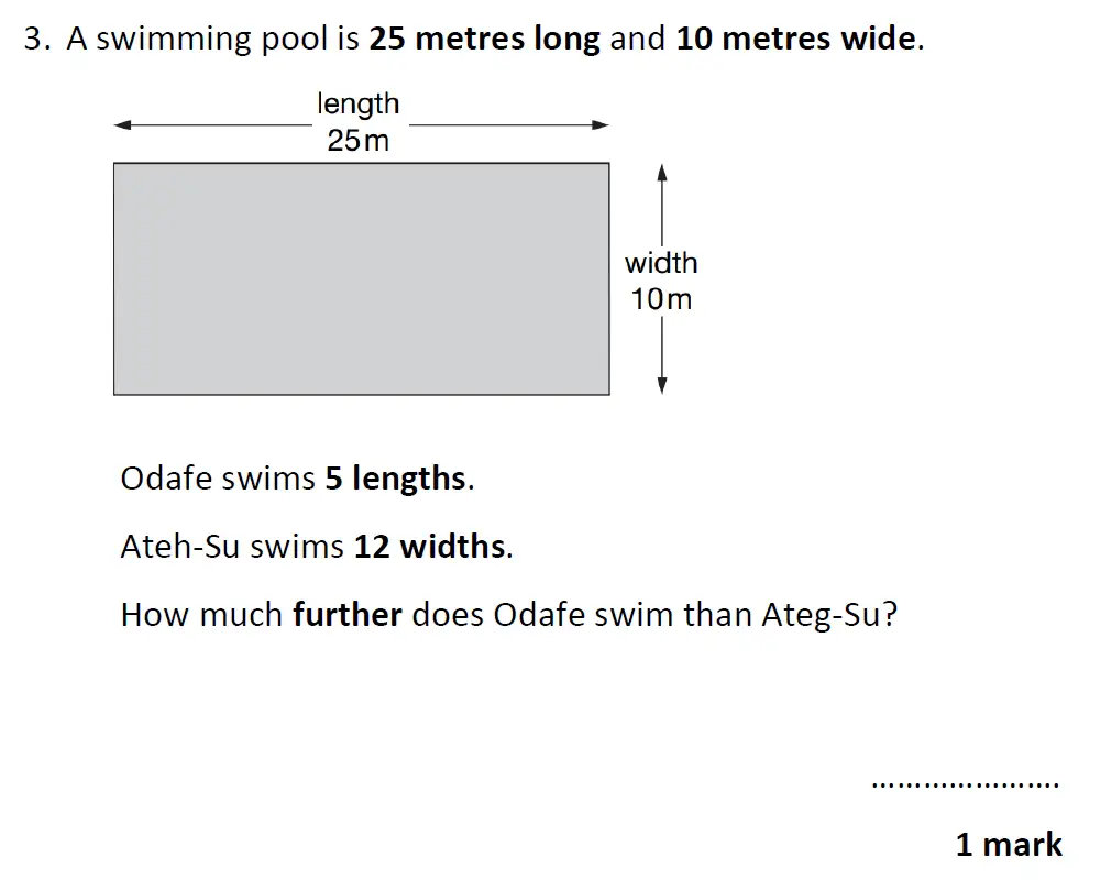 Question 3 - Christs Hospital 11 Plus Maths Entrance Examination 2023