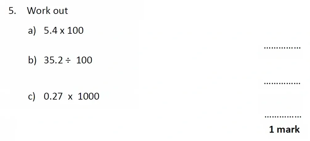 Question 05 - Christ’s Hospital - 11+ Exam Maths Entrance Test - 2025