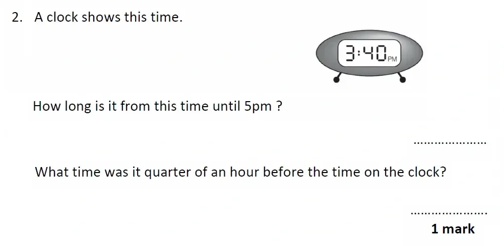 Question 02 - Christ’s Hospital - 11+ Maths Entrance Test - 2025