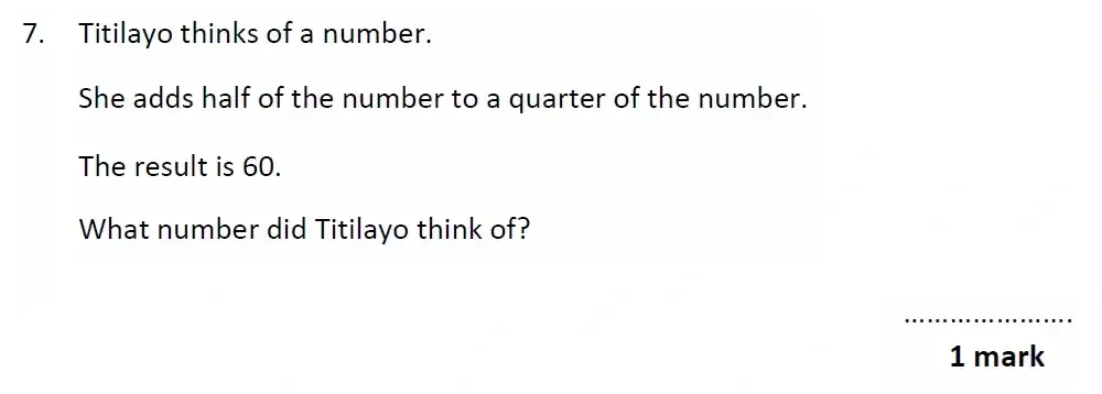 Question 07 - Christ’s Hospital - 11+ Maths Entrance Test - 2025