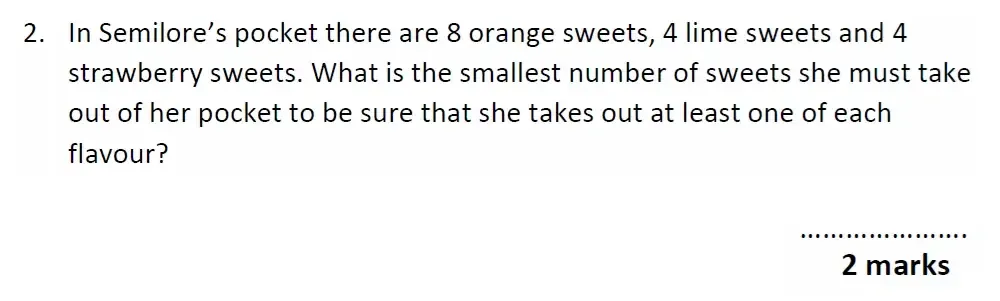 Question 02 - Christ’s Hospital - 11+ Maths Entrance Test - 2025
