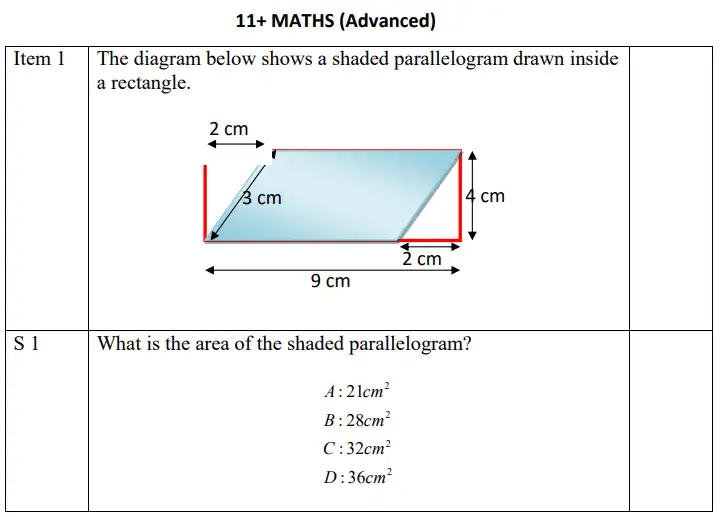 Question 1 - City of London Freemen’s School 11 + Sample Paper - 2024