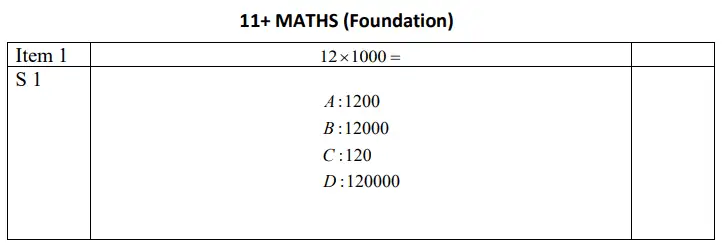 Question 1 - City of London Freemen’s School - 11 Plus Maths Sample Paper - 2025