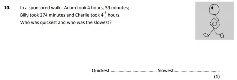 Question 10 - City of London School – 11+ Maths Specimen paper - 2024
