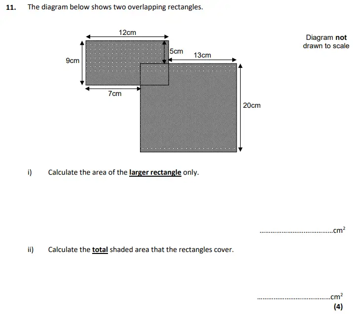 Question 11(i,ii) - City of London School – 11+ Maths Specimen paper - 2024