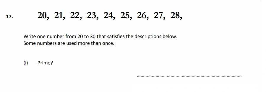 Question 17((i)) - City of London School – 11 Plus Maths Specimen Paper - 2026