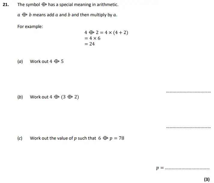 Question 21(a,b,c) - City of London School – 11 Plus Maths Specimen Paper - 2025