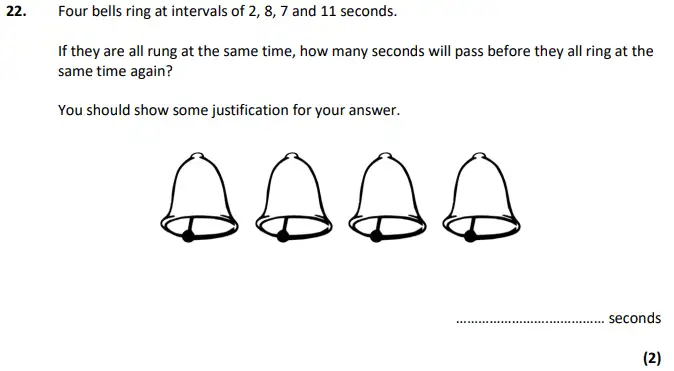 Question 22 - City of London School – 11 Plus Maths Specimen Paper - 2025