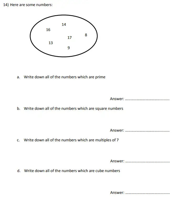 Question 14(a,b,c,d) - City of London School for Girls – Maths sample questions - 2024