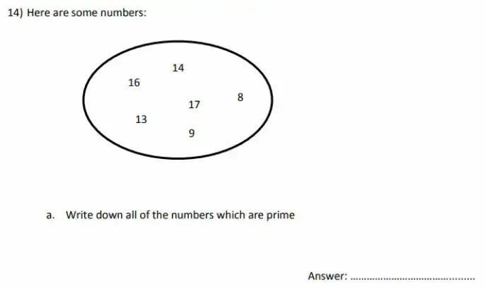 Question 14((a)) - City of London School for Girls – 11 Plus Maths Sample Questions - 2026