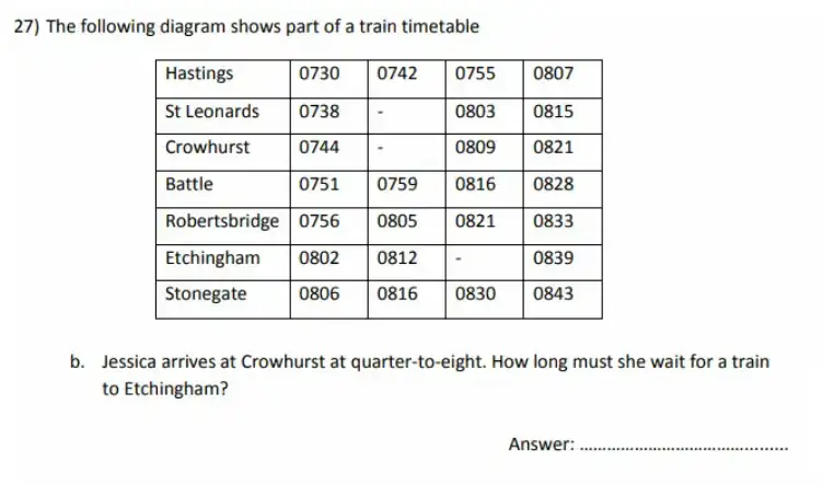 Question 27(b) - City of London School for Girls – 11 Plus Maths Sample Questions - 2026