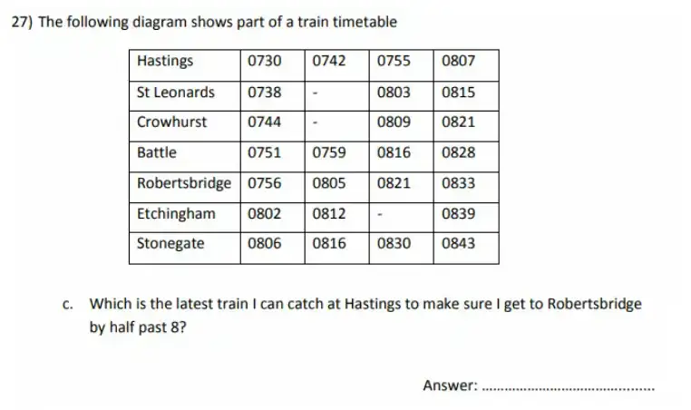 Question 27(c) - City of London School for Girls – 11 Plus Maths Sample Questions - 2026