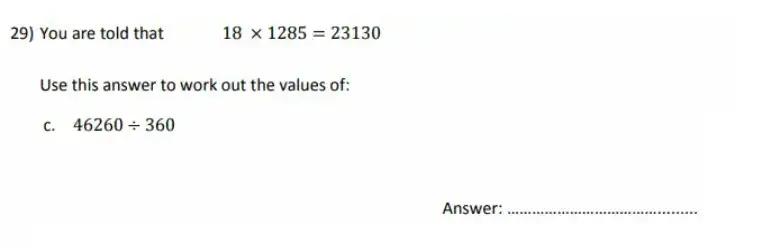 Question 29(c) - City of London School for Girls – 11 Plus Maths Sample Questions - 2026