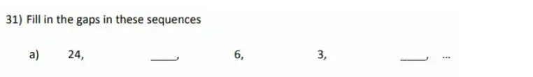 Question 31(a) - City of London School for Girls – 11 Plus Maths Sample Questions - 2026