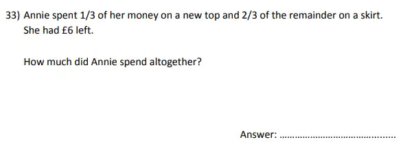 Question 33() - City of London School for Girls – 11 Plus Maths Sample Questions - 2025