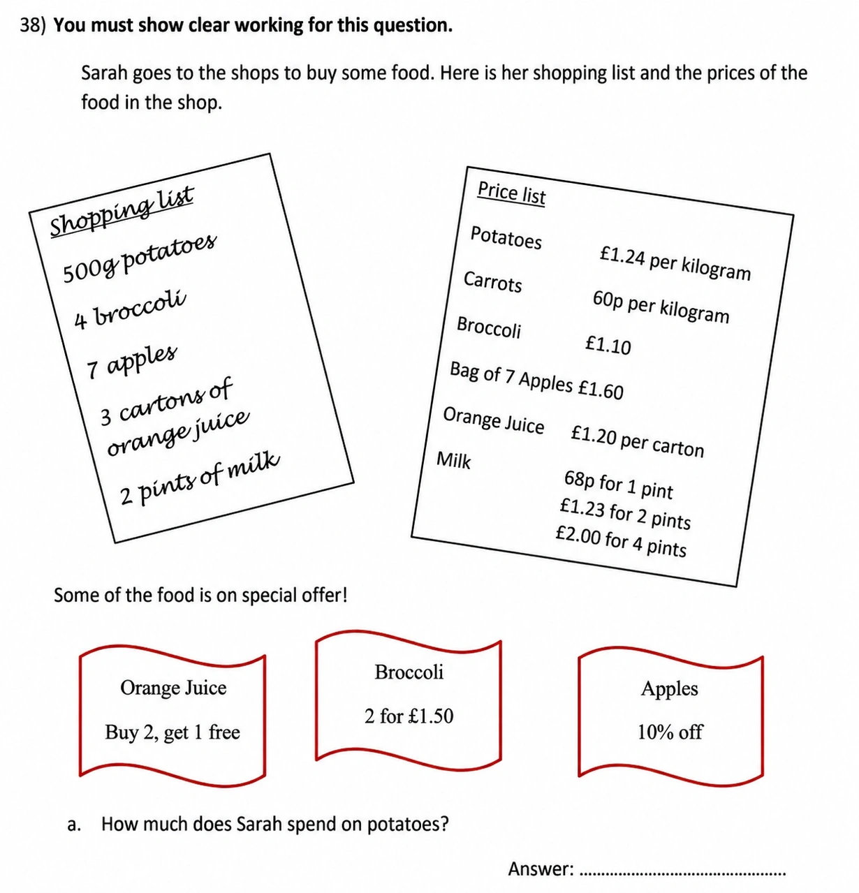 Question 38((a)) - City of London School for Girls – 11 Plus Maths Sample Questions - 2026