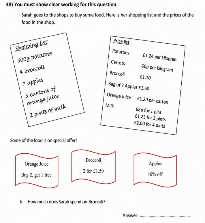 Question 38((b)) - City of London School for Girls – 11 Plus Maths Sample Questions - 2026