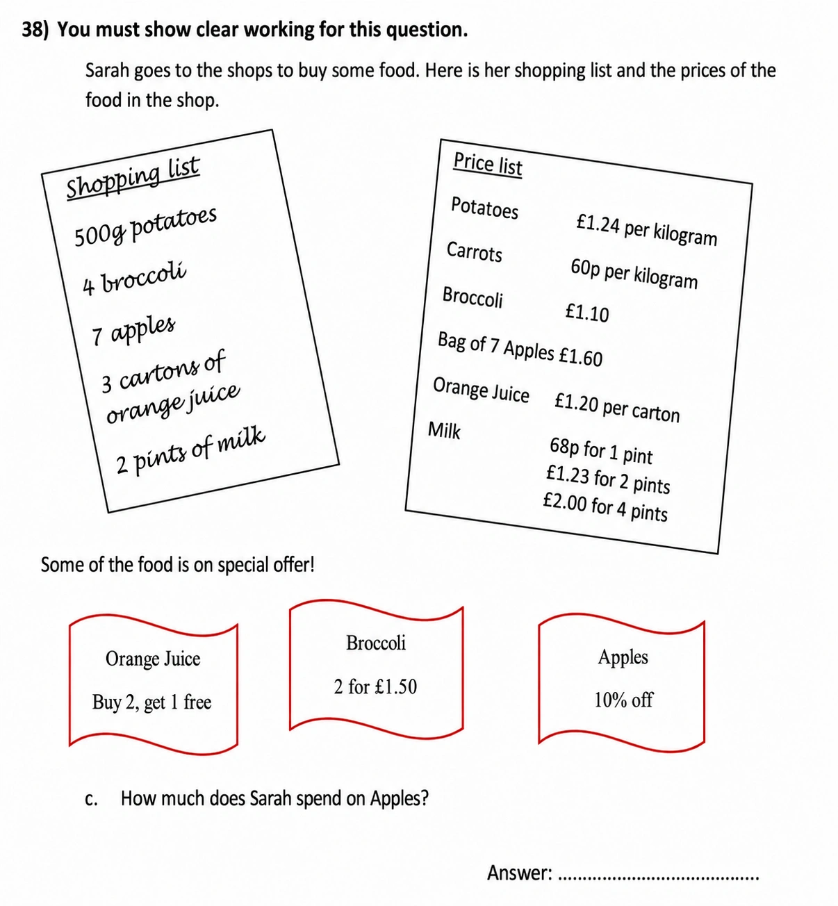 Question 38((c)) - City of London School for Girls – 11 Plus Maths Sample Questions - 2026