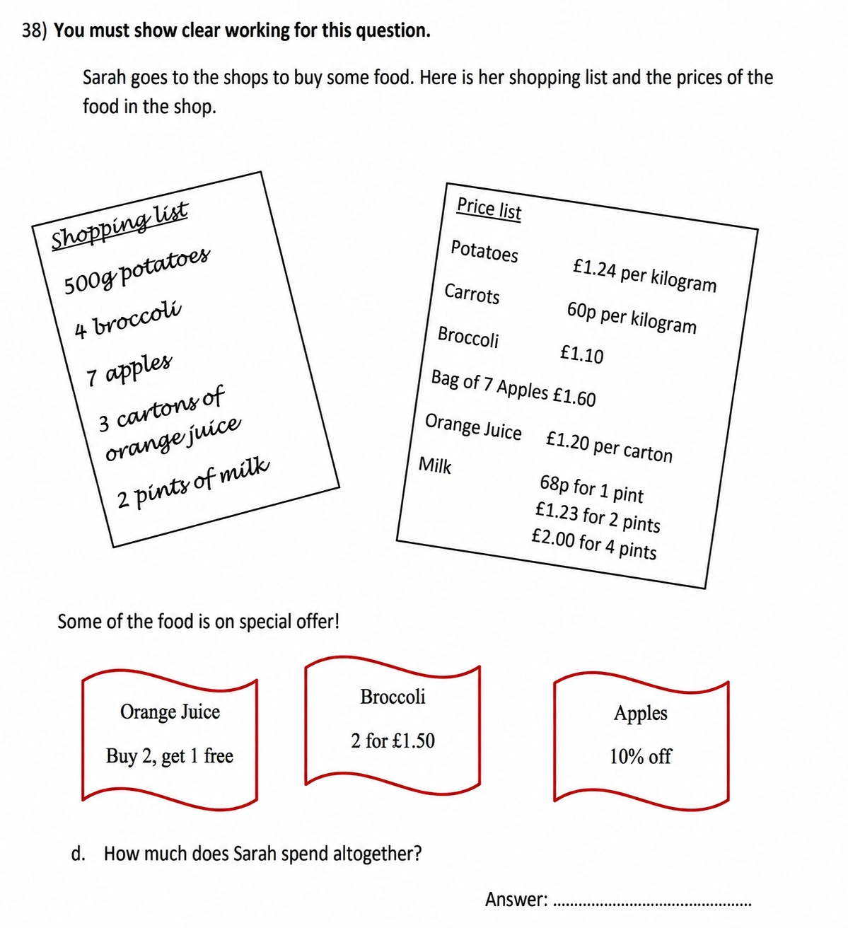 Question 38((d)) - City of London School for Girls – 11 Plus Maths Sample Questions - 2026
