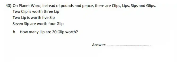 Question 40((b)) - City of London School for Girls – 11 Plus Maths Sample Questions - 2026