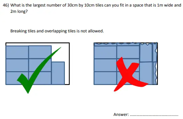 Question 46 - City of London School for Girls – 11 Plus Maths Sample Questions - 2025