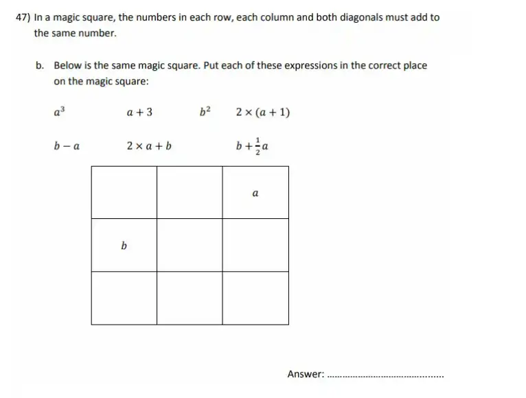 Question 47((b)) - City of London School for Girls – 11 Plus Maths Sample Questions - 2026