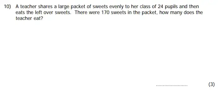 Question 10 - Colfe’s School 11+ Mathematics Sample Paper - 2024