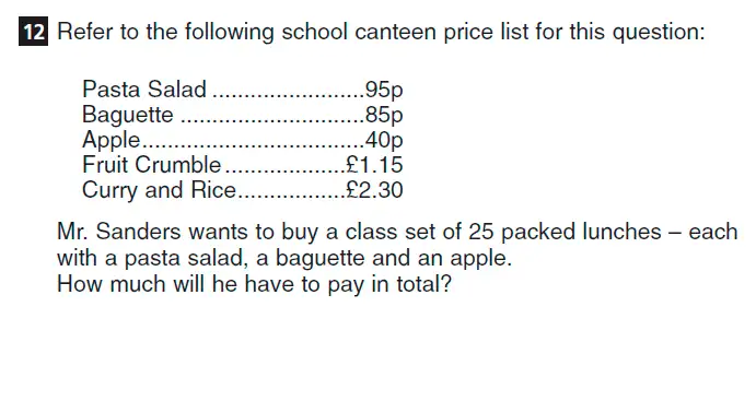 Question 12 - CSSE Familiarisation Maths paper 2015