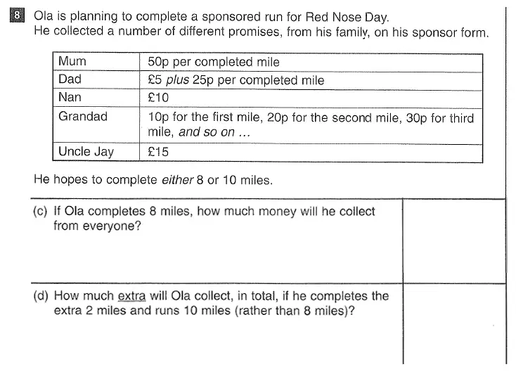 Question 8(c,d) - CSSE Maths 2016 Entry