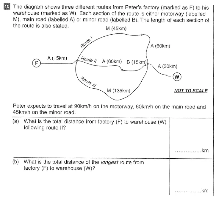 Question 10(10(a),10(b)) - CSSE Maths 2016 Entry