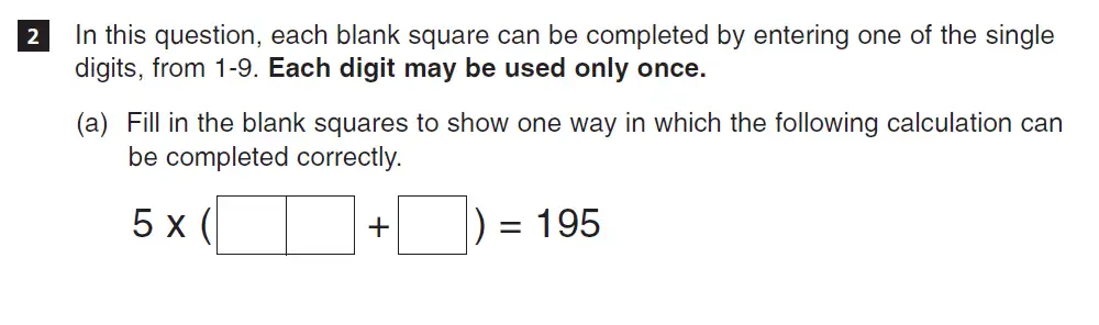 Question 2(a) - CSSE Maths 2018 Entry Paper