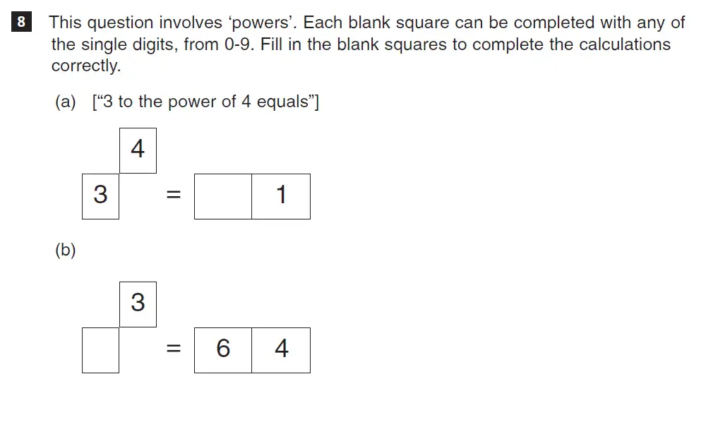 Question 8(a,b) - CSSE Maths 2018 Entry Paper