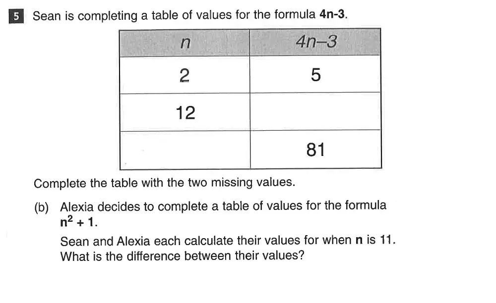 Question 5(b) - CSSE Maths 2019 Entry Paper