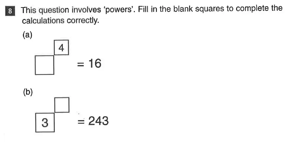 Question 8(a,b) - CSSE Maths 2019 Entry Paper