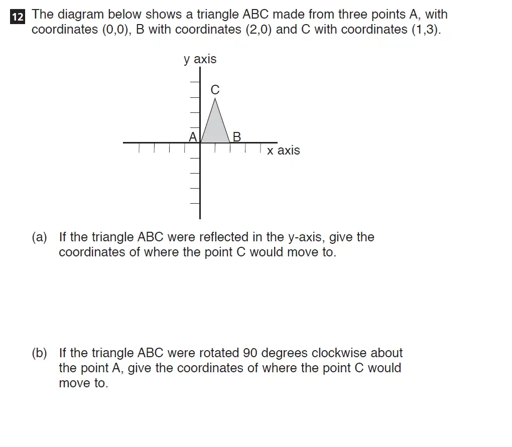 Question 12(12(a),12(b)) - CSSE Maths 2020 Entry Paper