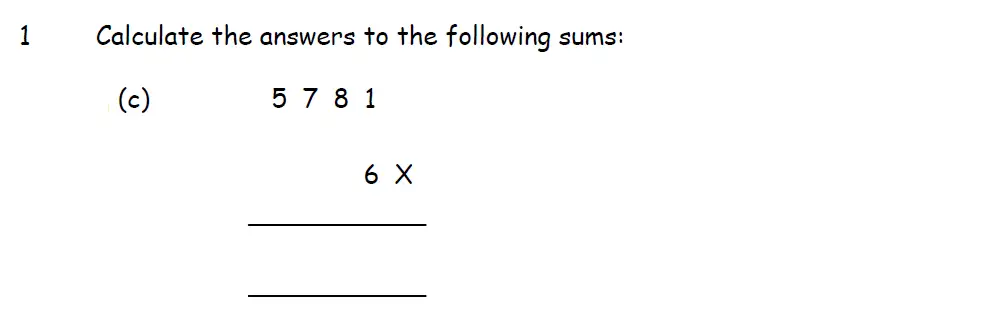 Question 1(c) - Downside School 11 Plus Scholarship Exam Maths Specimen A 2024