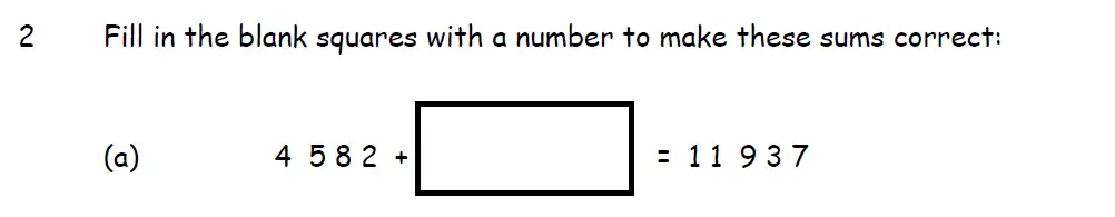 Question 2(a) - Downside School 11 Plus Scholarship Exam Maths Specimen A 2024