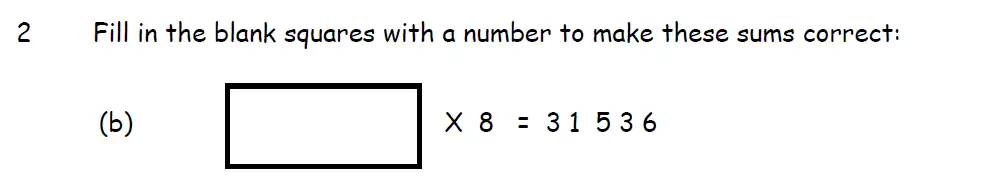 Question 2(b) - Downside School 11 Plus Scholarship Exam Maths Specimen A 2024