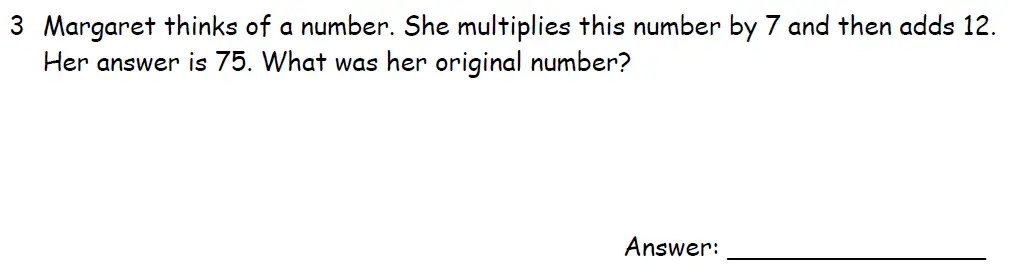Question 3 - Downside School 11 Plus Scholarship Exam Maths Specimen A 2024