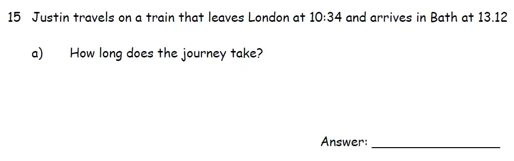 Question 15(a) - Downside School - 11 Plus Scholarship Exam Maths Specimen A - 2024